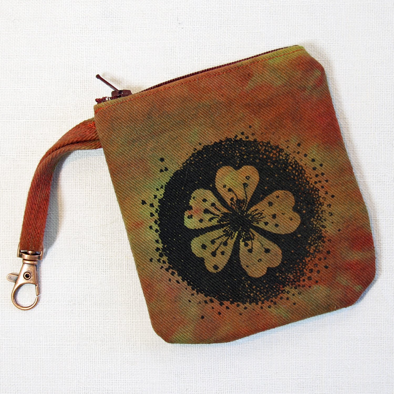 Cherry Blossom khaki and red coin purse morgenbardati